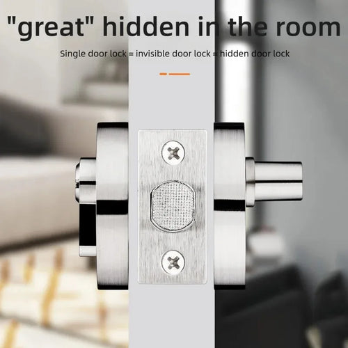 Hidden door lock; concealed lock; wooden door lock; single and double-sided lock; bedroom door lock; hallway lock; auxiliary ind
